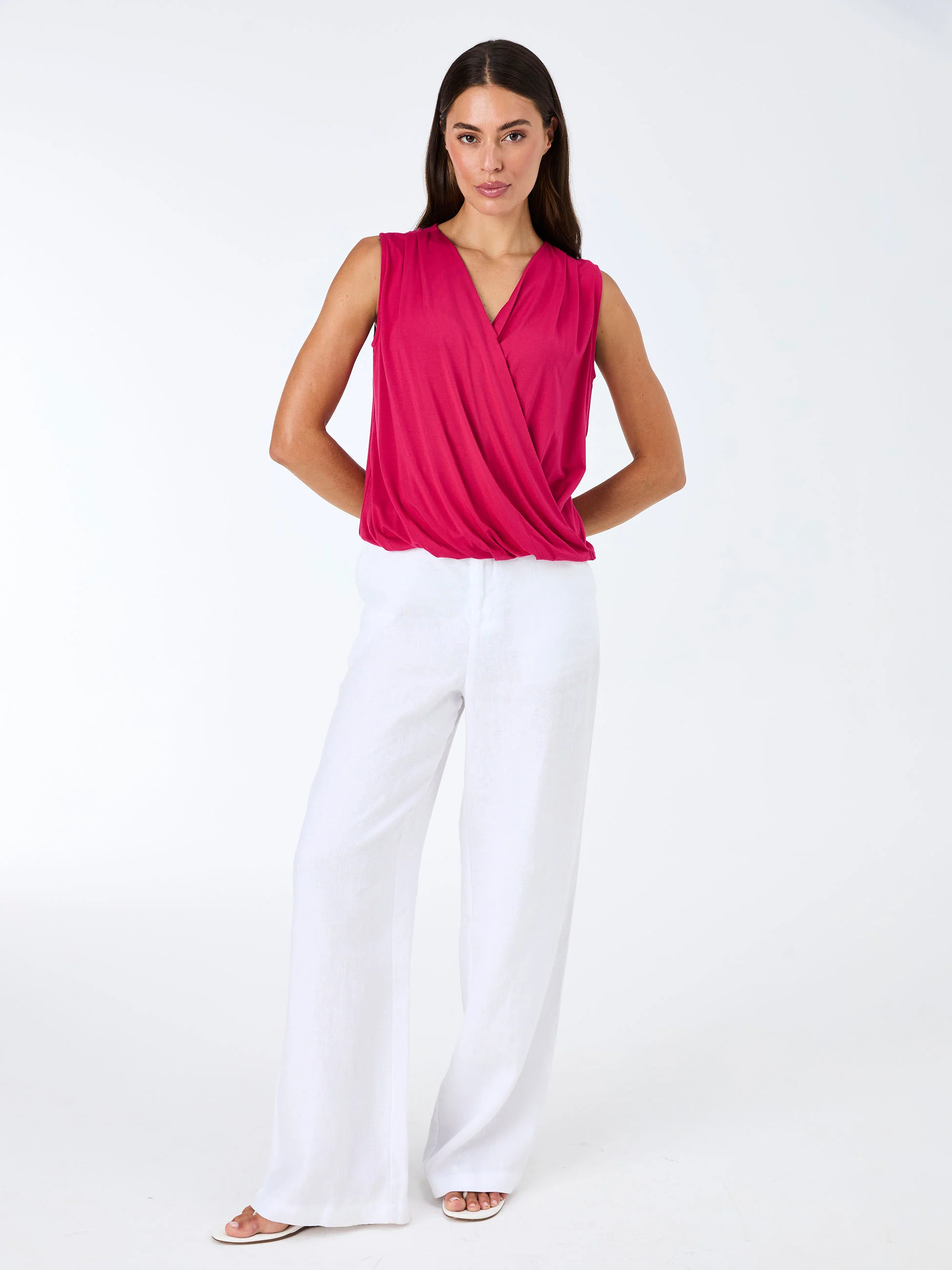 Athena Drape Top - Cerise - Image 4