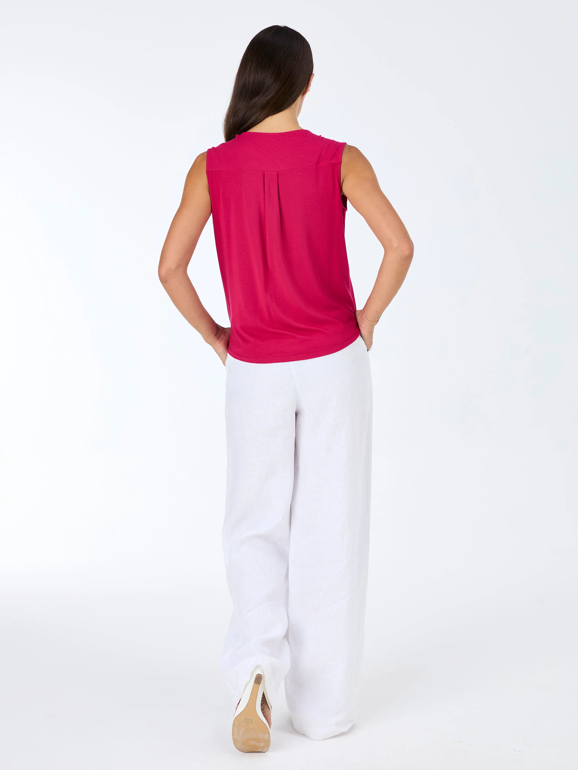 Athena Drape Top - Cerise - Image 7