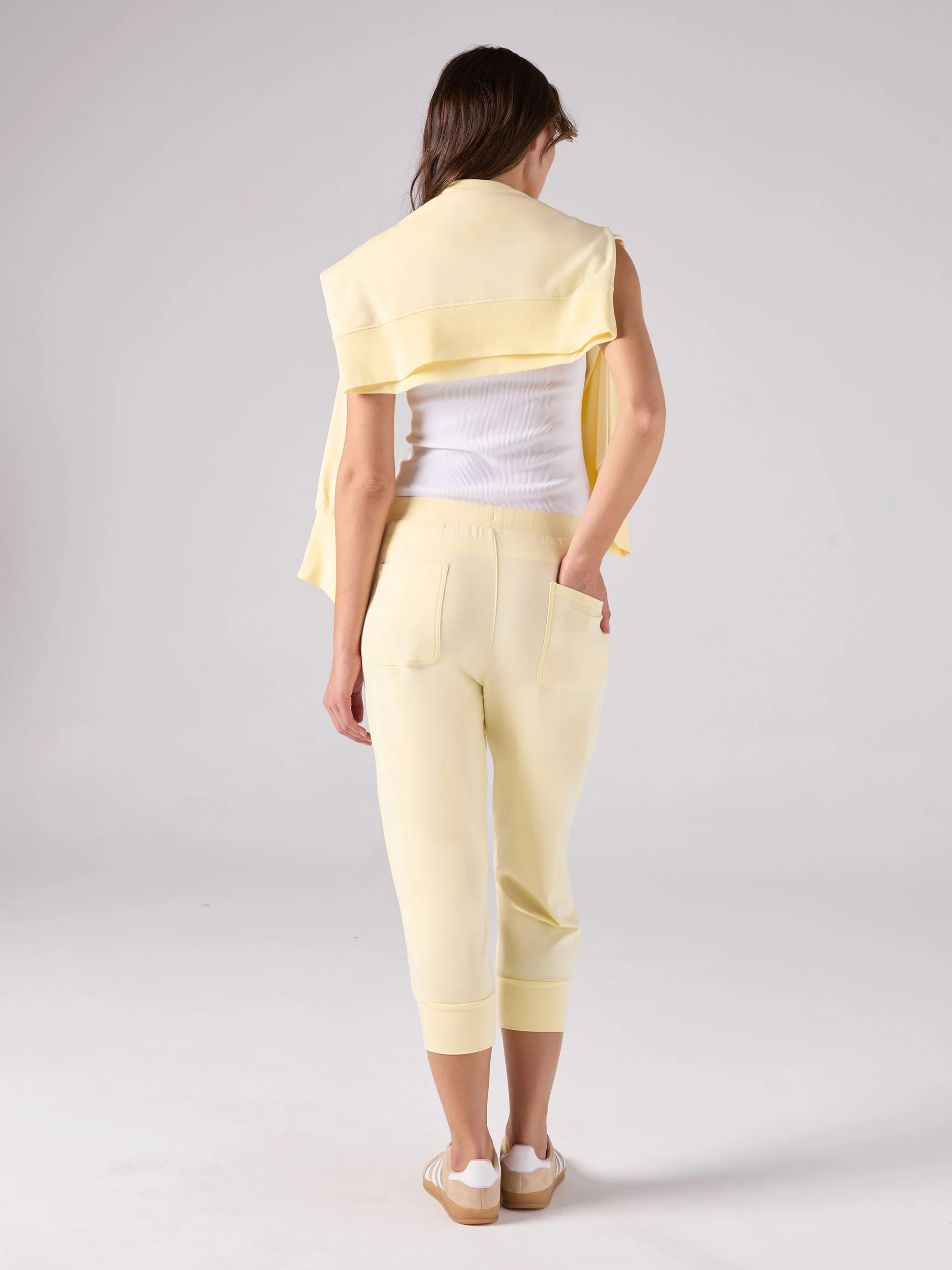 Breeze French Terry Cropped Jogger - Pastel Yellow - Image 6