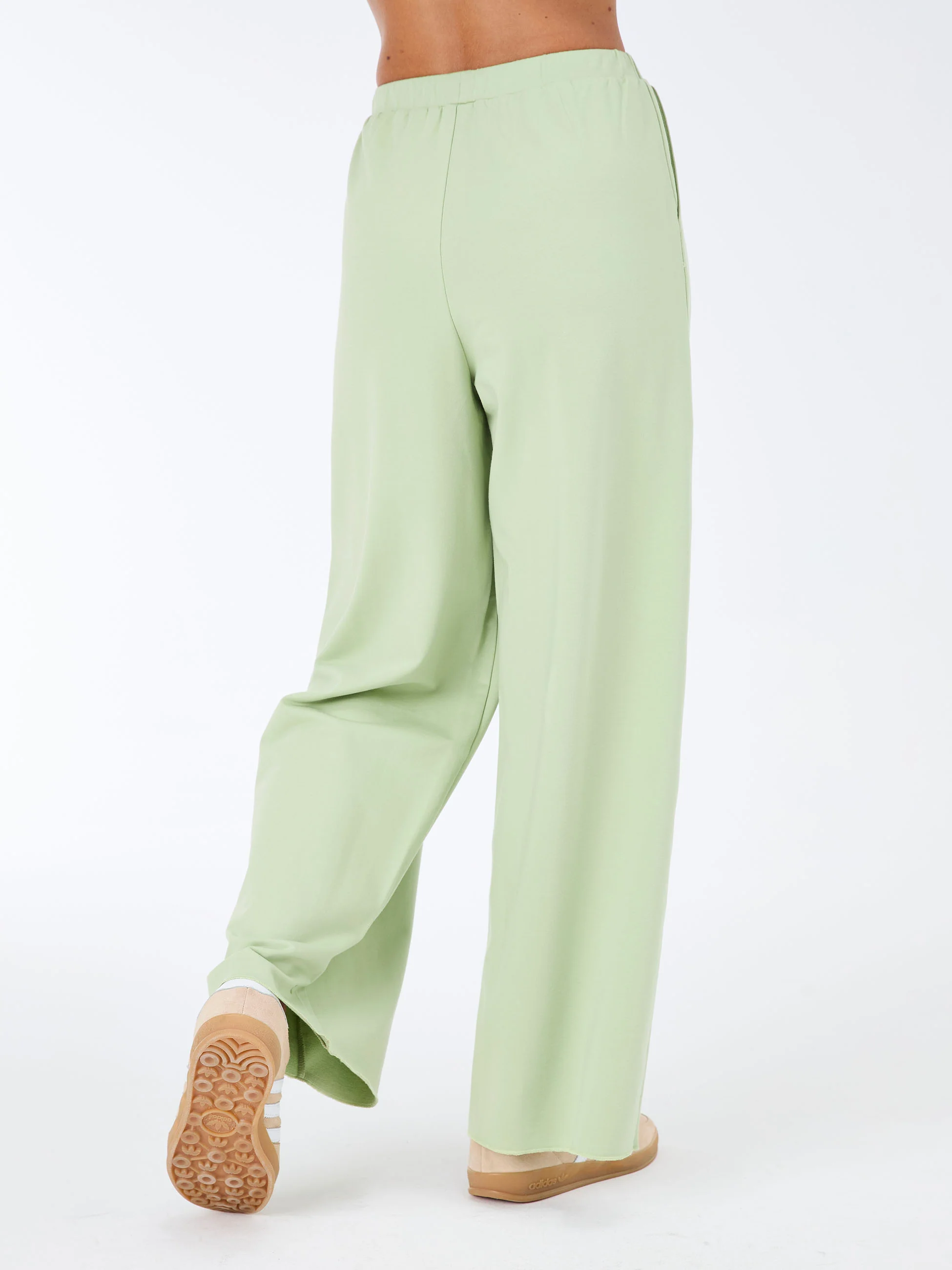 Classic Wide Leg Sweat Pants - Matcha Green - Image 4