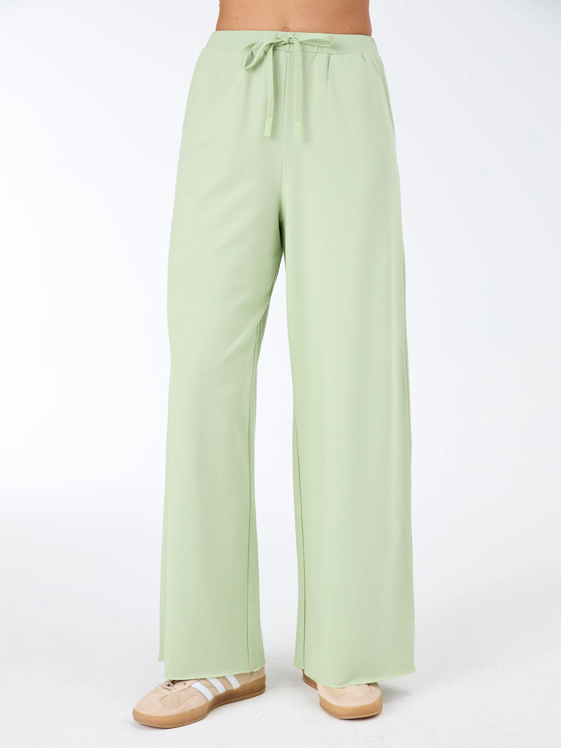 Classic Wide Leg Sweat Pants - Matcha Green - Image 5