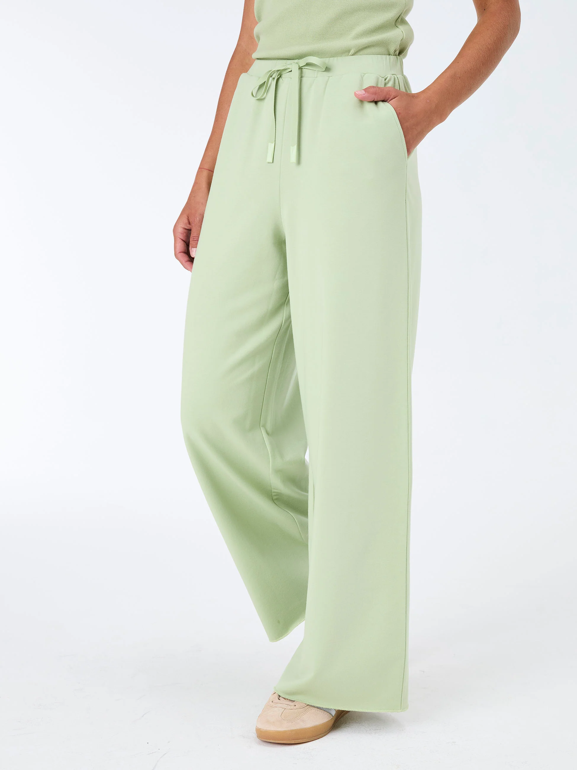 Classic Wide Leg Sweat Pants - Matcha Green - Image 6