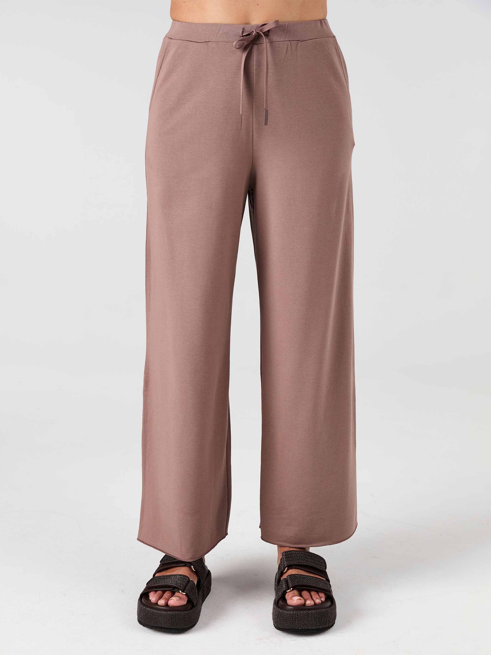 Classic Wide Leg Sweat Pants - Taupe - Image 6