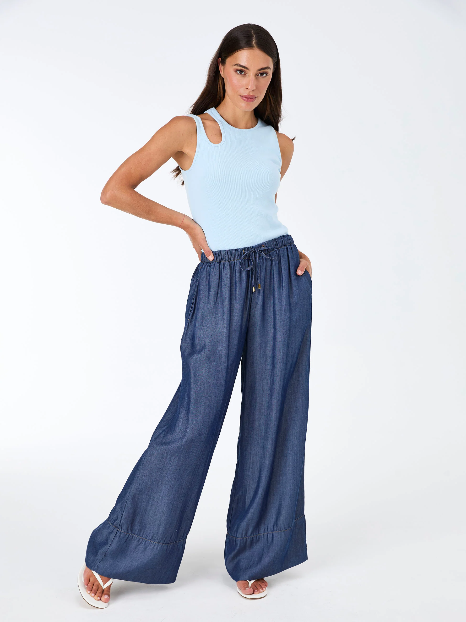 Cut Out Rib Tank - Cashmere Blue - Image 3