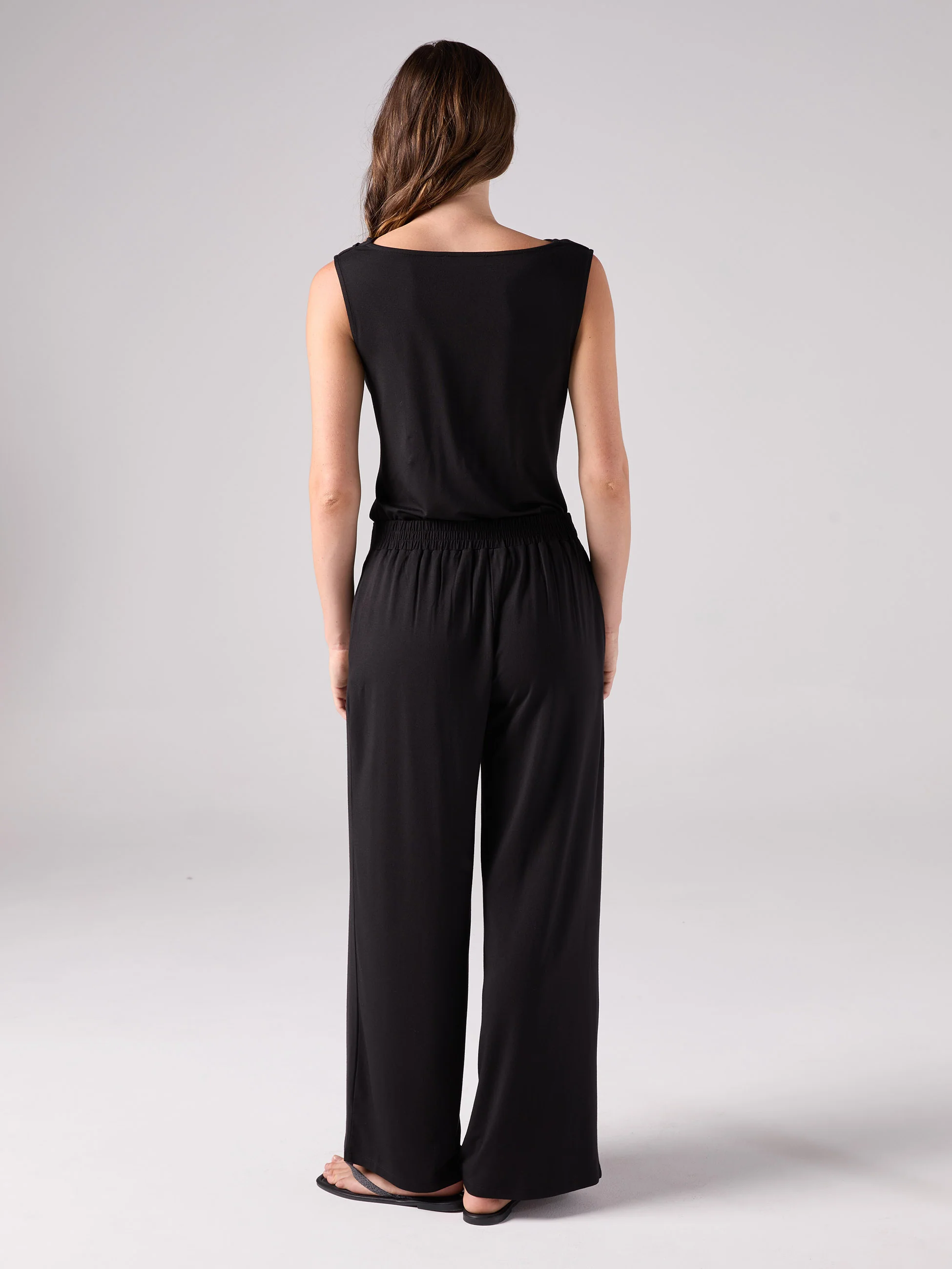 Drape Neck Top - Black - Image 6