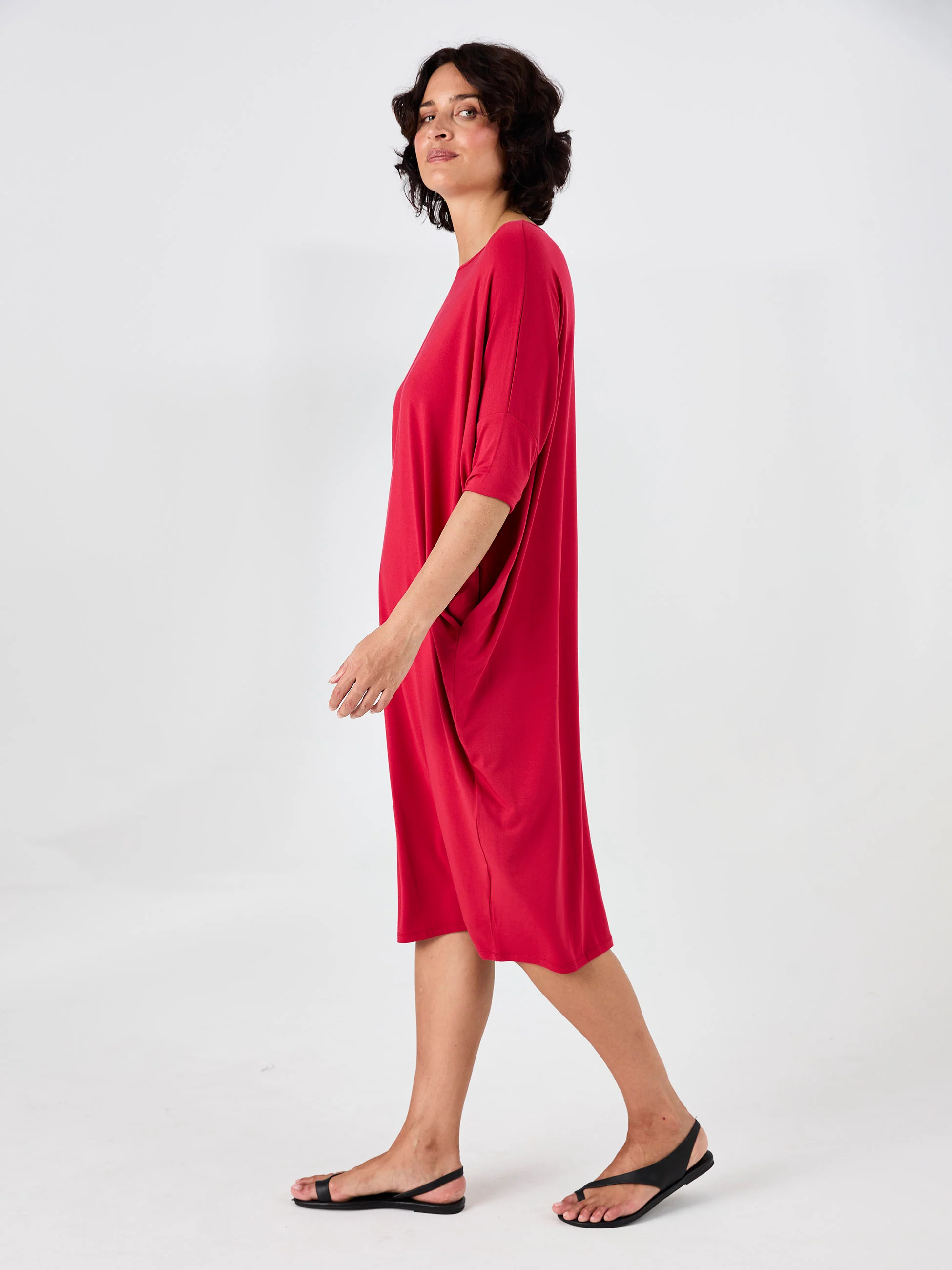 Easy Flow Dress - Cherry - Image 4