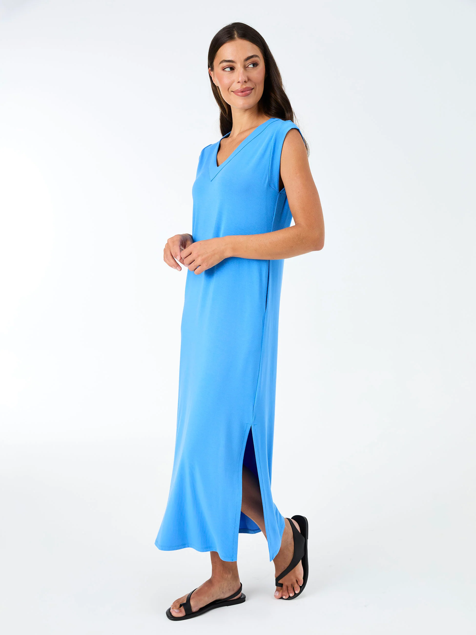 Everly V Neck Maxi Dress - Cobalt - Image 6