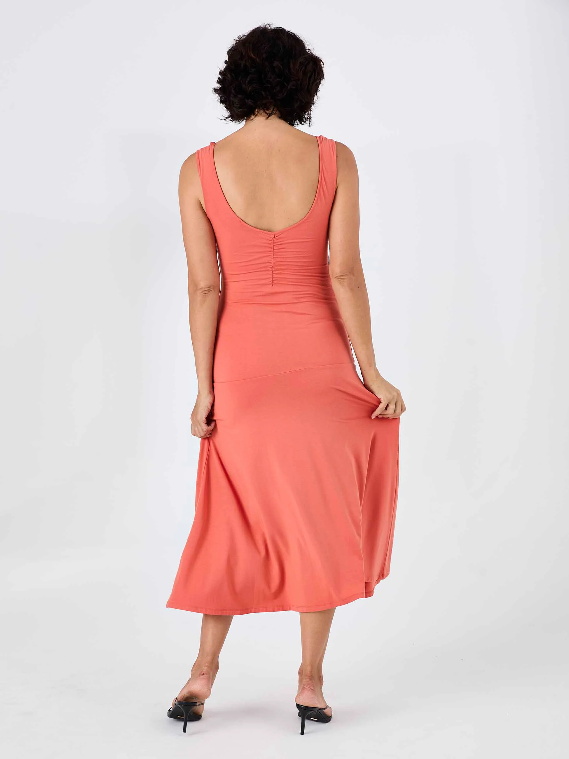 Maria Ruffle Dress - Burnt Sienna - Image 8
