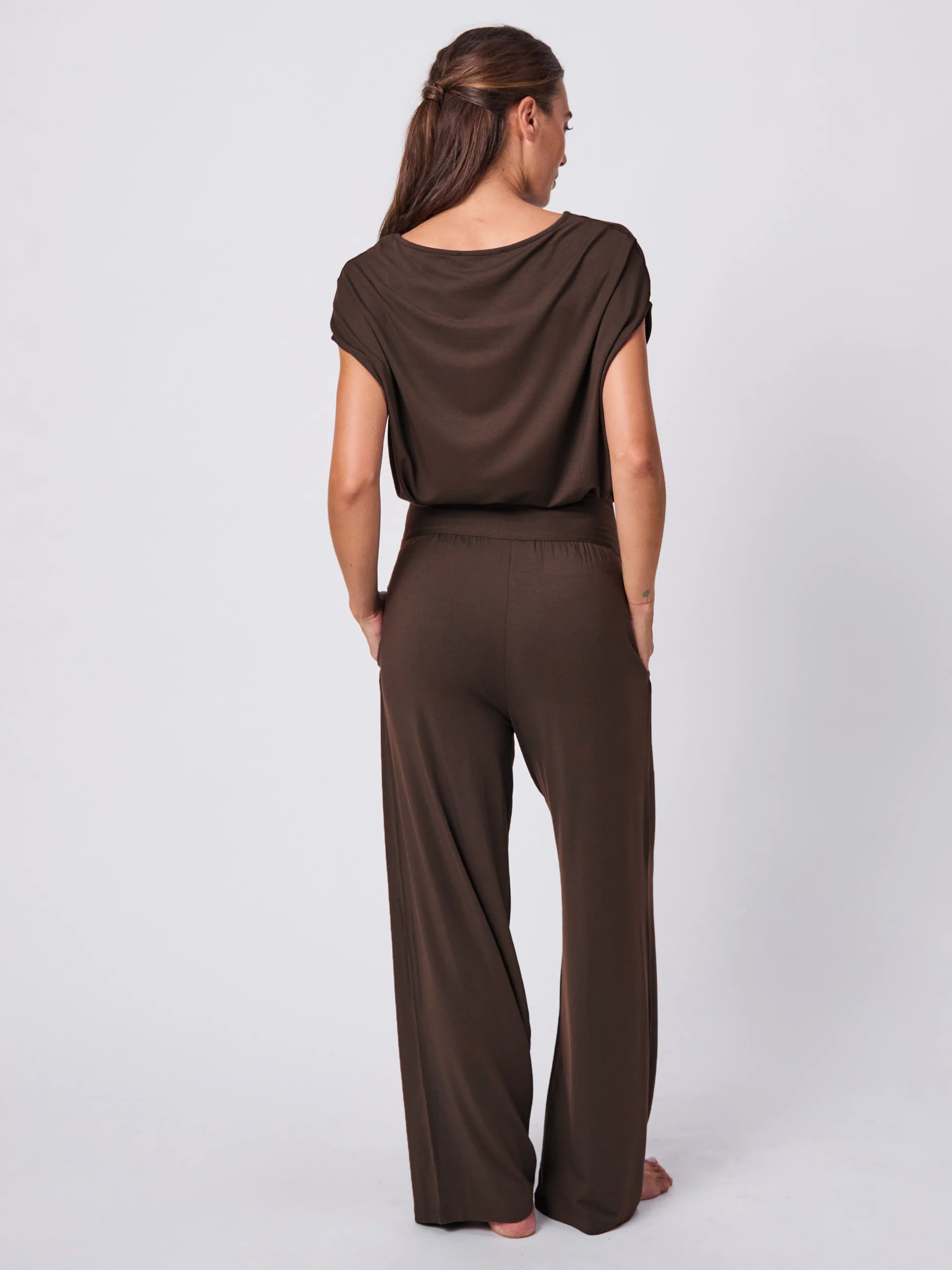 Modal Luxe Layer Tee - Coffee Bean - Image 4