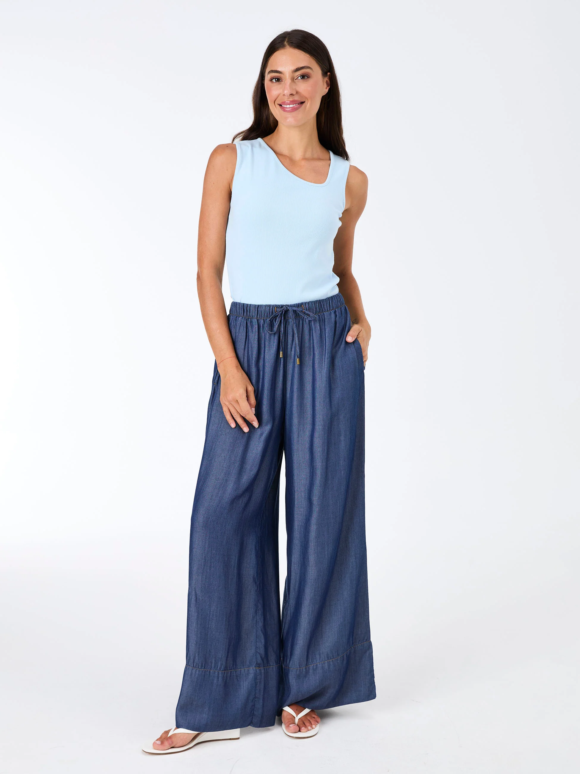 Riva Rib Tank - Cashmere Blue