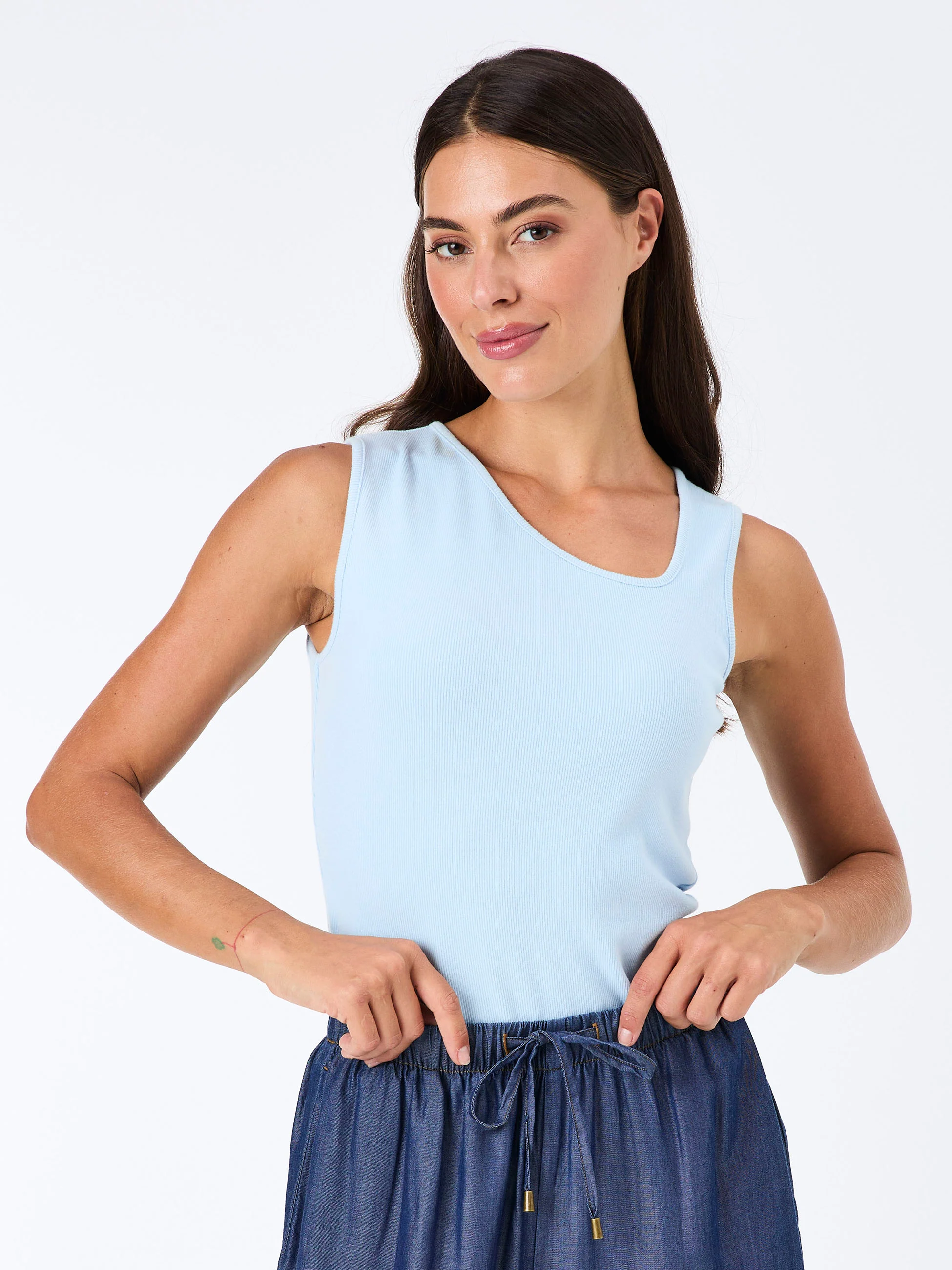Riva Rib Tank - Cashmere Blue - Image 4