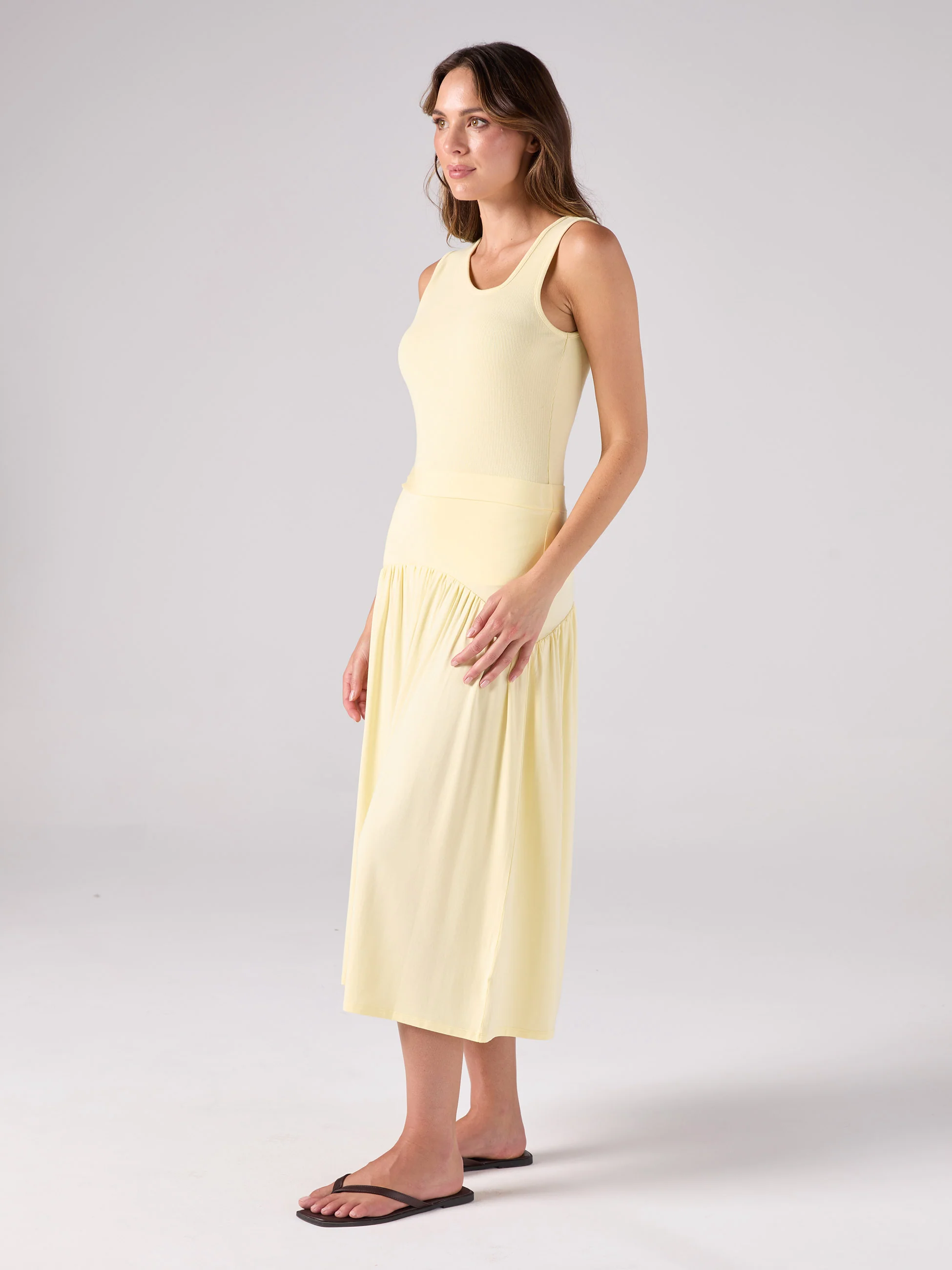 Riva Rib Tank - Pastel Yellow - Image 2
