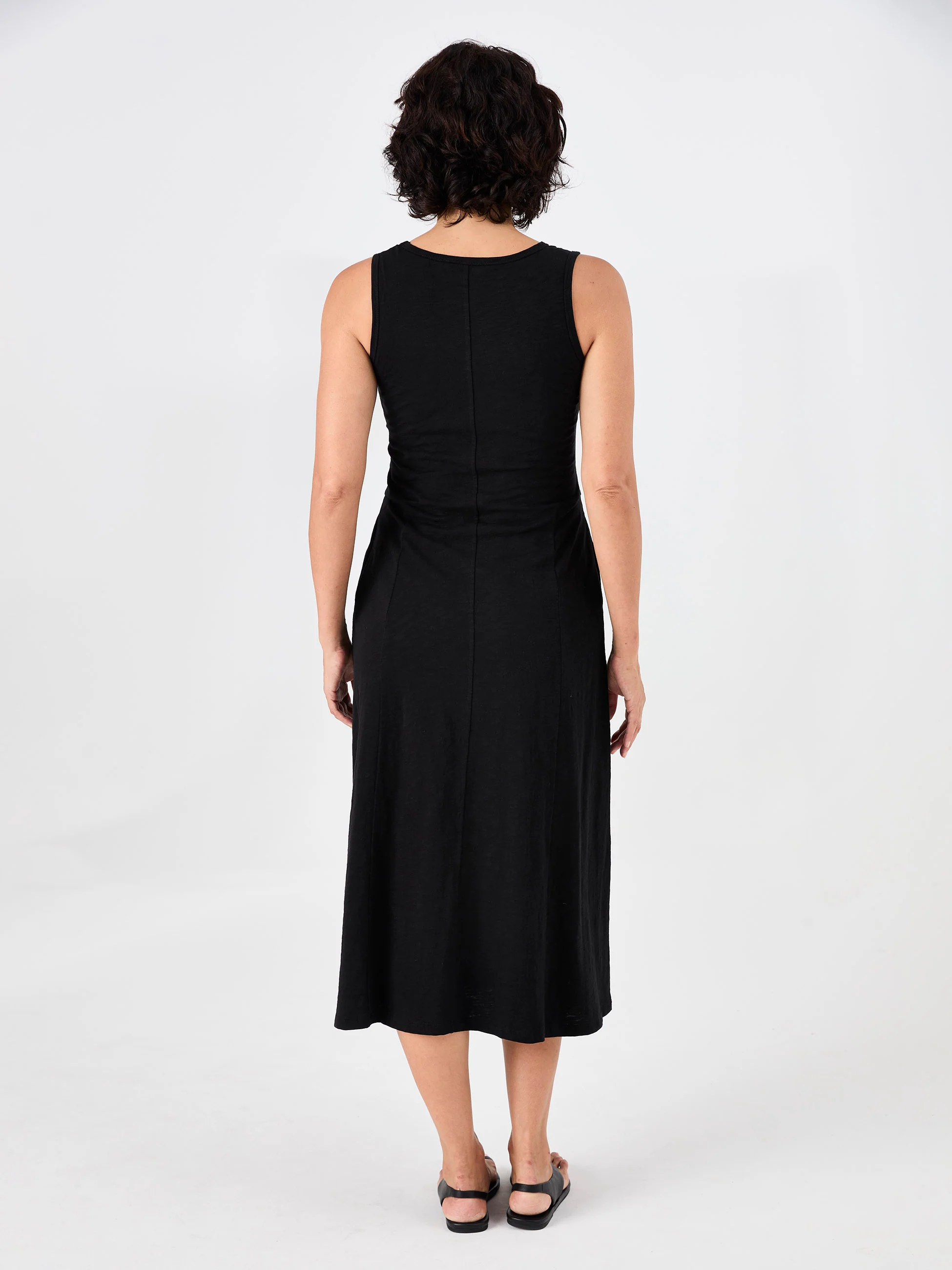 Textured Slub Dress - Black - Image 2