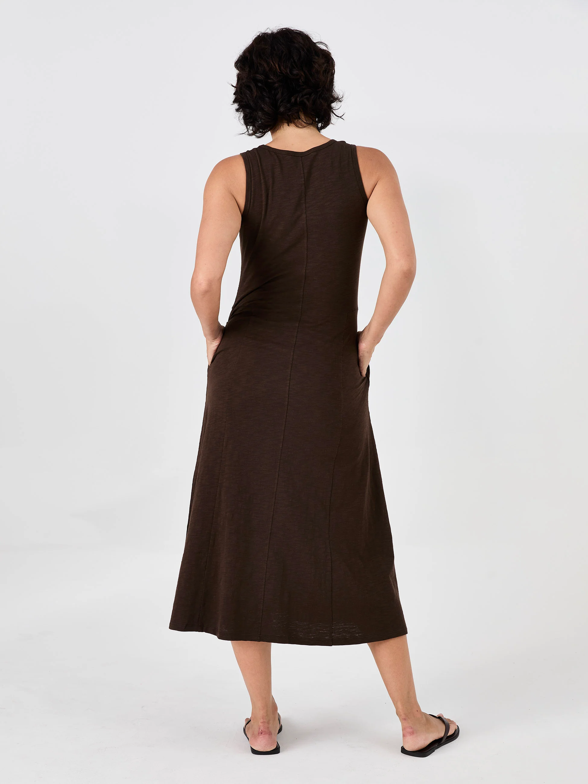 Textured Slub Dress - Coffee Bean - Image 2
